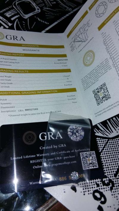 1ct d vvs1 moissanite with certificate - Thumbnail 6
