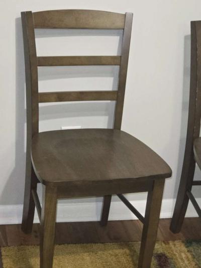 Set of 4 Brown Wooden Mandrid Ladderback - Thumbnail 2