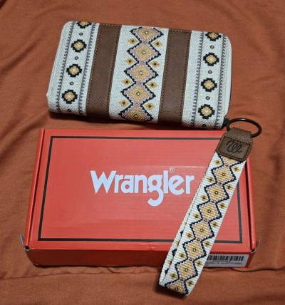 Wrangler Southwestern Art Print Wallet Coffee - Thumbnail 4