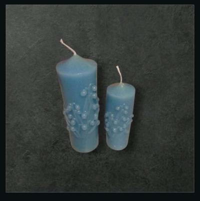 Blue Floral Candles - Thumbnail 1