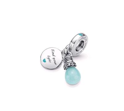 Glowinthedark Lightbulb Double Dangle Charm for Pandora brac - Thumbnail 2