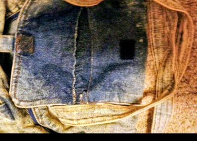 Vintage 80s Shane Acid Washed Denim Blue Jean Shoulder Strap - Thumbnail 5