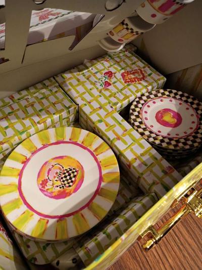 Mackenzie Childs teas set and travel case Childs Collection - Thumbnail 3