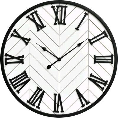 30 Inch Large Wall Clock Farmhouse Style  White Silent NonTi - Thumbnail 4