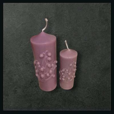 Purple Floral Candles - Thumbnail 1