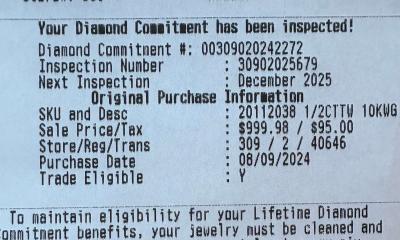 10k white gold bridal set size 7 - Thumbnail 6