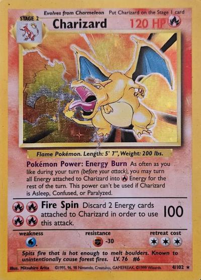 Charizard Pokmon trading card from Base Set - Houston, Texas