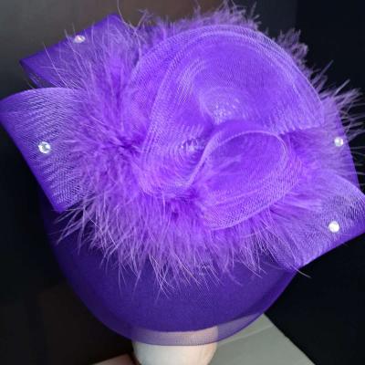 Woman Fancy formal hat worn once purple embellished - Thumbnail 5
