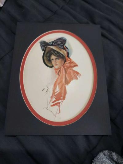 Antique Ornate Baroq Wood Frame w1900sHarrison Fischer Print - Thumbnail 3