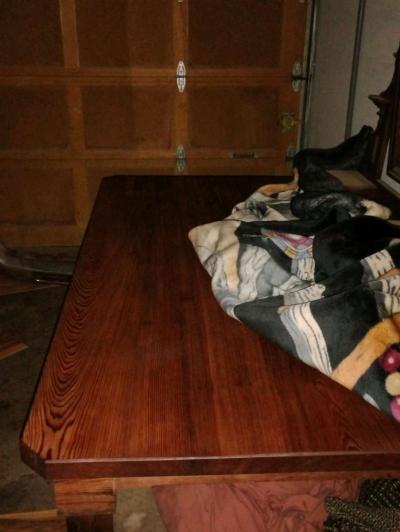 old growth redwood dining table seats 8 comfortably - Thumbnail 5