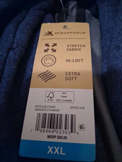 ZEROXPOSUR FULLZIP SWEATER FLEECE HOODIE Size XXL - Thumbnail 2