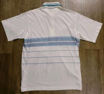 Vintage 80s PGA Tour Ram Golf Mens Striped 3 Button Polo Siz - Thumbnail 2