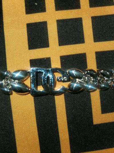 Dolce  Gabbana Elegant Silver Bracelet with Crystal Accents - Thumbnail 2