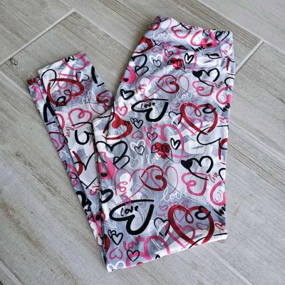 Valentines Day Leggings Plus Size Hearts Buttery Soft - Thumbnail 2