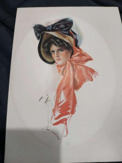 Antique Ornate Baroq Wood Frame w1900sHarrison Fischer Print - Thumbnail 2