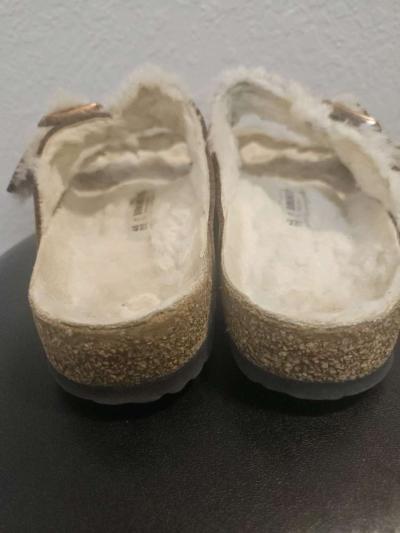 Birkenstock Arizona Fur Shearling Sandals - Thumbnail 5