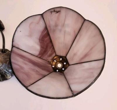 Meyda Tiffany Style Lamp With Handpainted Slag Glass Shade - Thumbnail 5
