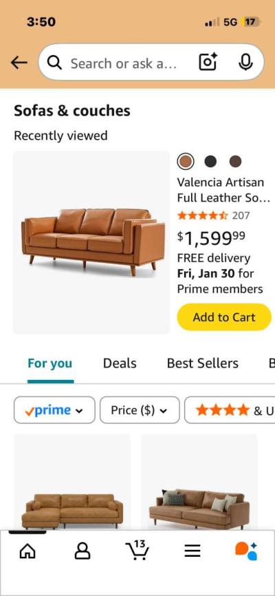 Leather sofa - Thumbnail 4