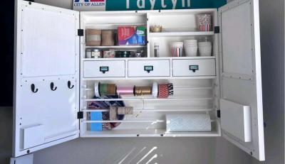 Craft Cabinet wChalkboard Panels  Wall Mounted 32L x 36W - Thumbnail 2