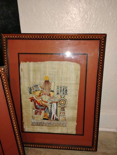 a set of 4 framed Egyptian pictures - Thumbnail 4