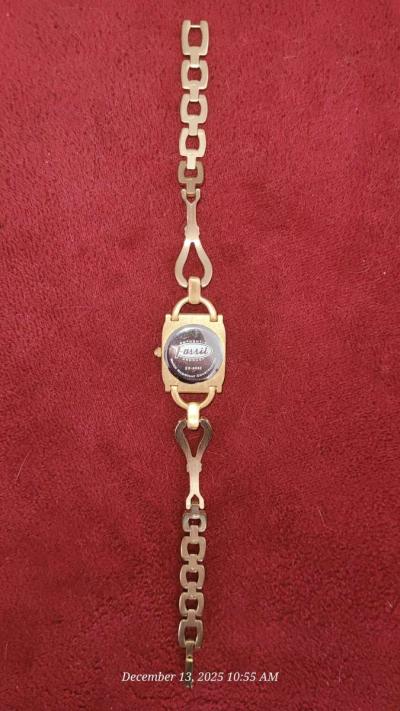 Vintage Fossil gold tone watch with case - Thumbnail 5