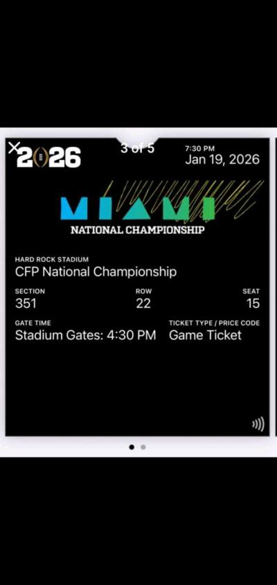 NCAA FOOTBALL CHAMPIONSHIP GAME TICKETS