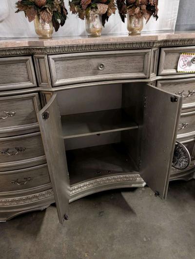 Solid wood and marble cabinet - Thumbnail 4