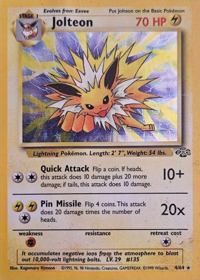 Pokmon Trading Card Game Jolteon card from Jungle expansion - Houston, Texas