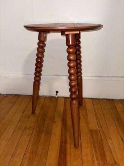 Round Wooden Side Table - Thumbnail 2