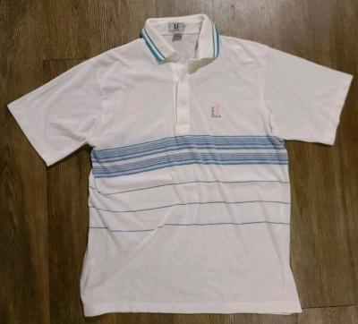 Vintage 80s PGA Tour Ram Golf Mens Striped 3 Button Polo Siz