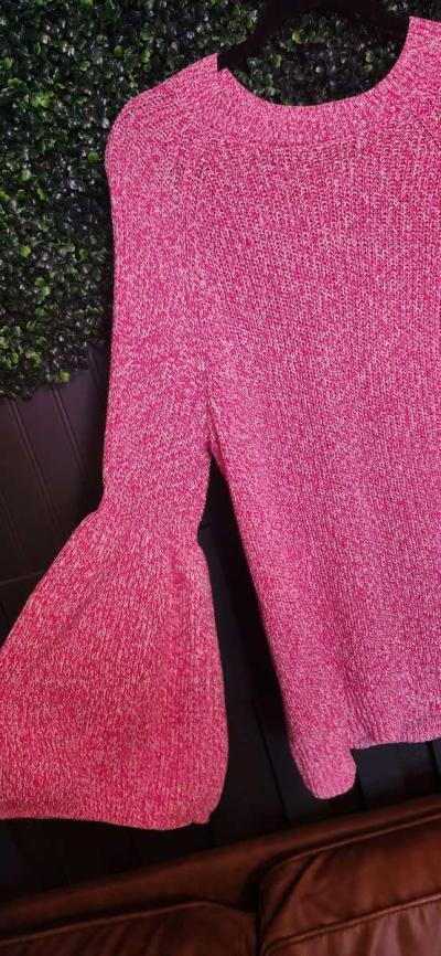 Knit Sweater G by Giuliana Bell Sleeve Pink Pullover - Thumbnail 2