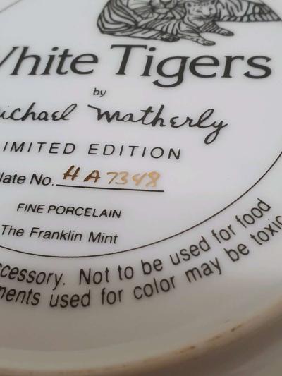 Vintage National Wildlife Federation WHITE TIGERS Plate TFM - Thumbnail 4