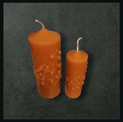 Orange Floral Candles - Thumbnail 1