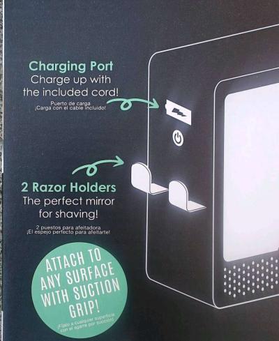 Bluetooth speaker Shower Mirror with Lights  Bluetooth Speak - Thumbnail 4