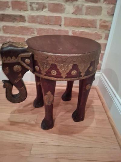 Wooden Elephant Stool - Thumbnail 2