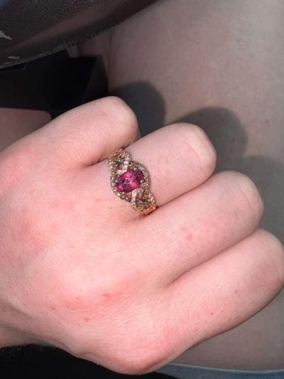 Le Vian Rhodolite Garnet Ring 14 ct twDiamonds 14K Strawberr - Thumbnail 5