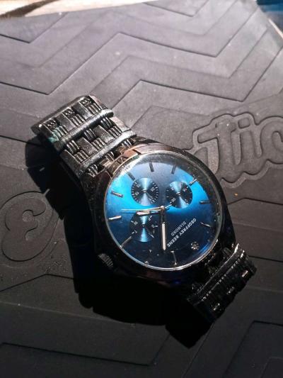 Geoffrey Beene diamond gunmetal band - Thumbnail 2