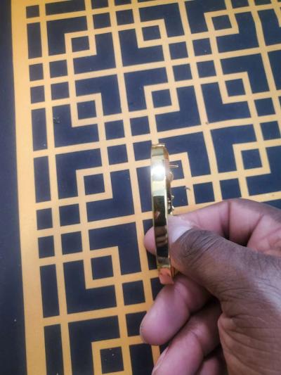 Saint Laurent Gold and Silver Crystal Bracelet - Thumbnail 2