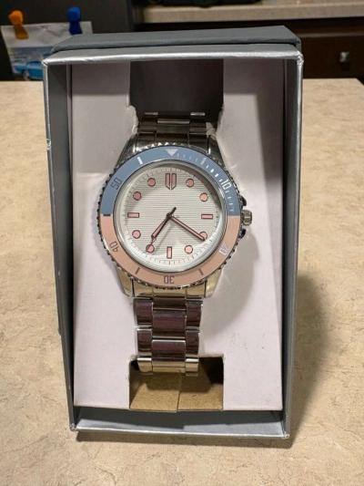 Time and Tru Womens Watch Silver Tone Adjustable Links Pink - Thumbnail 5