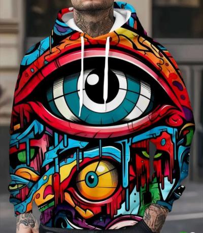 Colorful Graphic Eye Hoodie - Thumbnail 3
