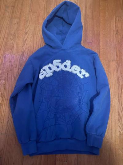 authentic sp5der blue hoodie - Thumbnail 2