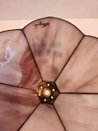 Meyda Tiffany Style Lamp With Handpainted Slag Glass Shade - Thumbnail 6