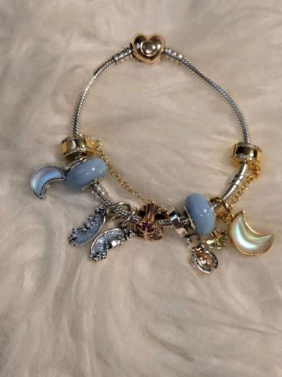 PANDORA Opalescent Ocean Blue Charm Bracelet Charm Moments - Thumbnail 4