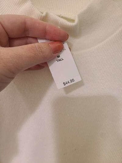 Gap white peekaboo shoulder mock neck top - Thumbnail 3