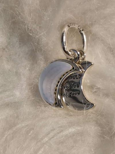 Crescent Moon Double Dangle Charm for Pandora bracelet - Austin, Texas