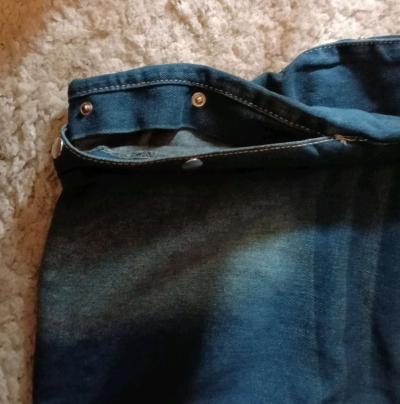 Womens wide leg Jeans with buttons on the side - Thumbnail 2