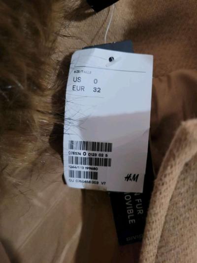 ladies wool coat with faux fur hood - Thumbnail 3