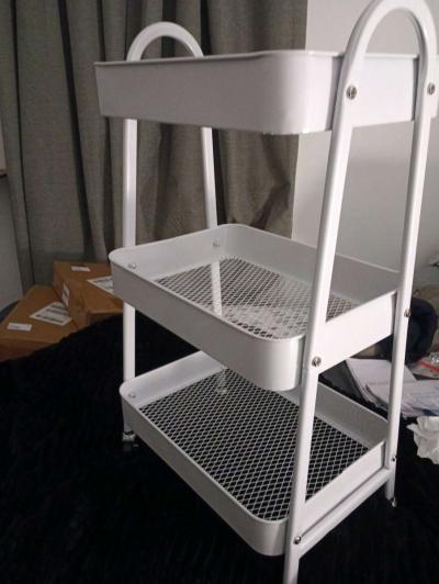 New 3 Tier Metal Rolling Rack WHITE color - Thumbnail 2