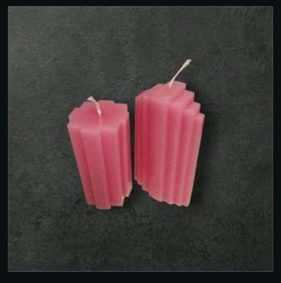 Pink Geometric Candle Design - Thumbnail 1
