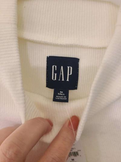 Gap white peekaboo shoulder mock neck top - Thumbnail 2